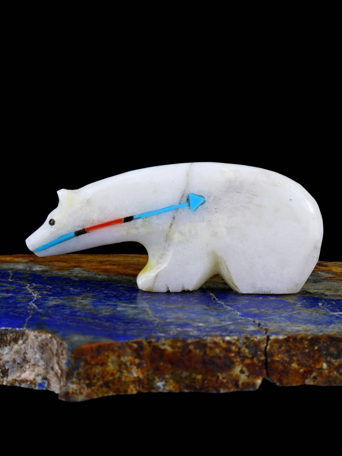 White Marble Bear Zuni Fetish