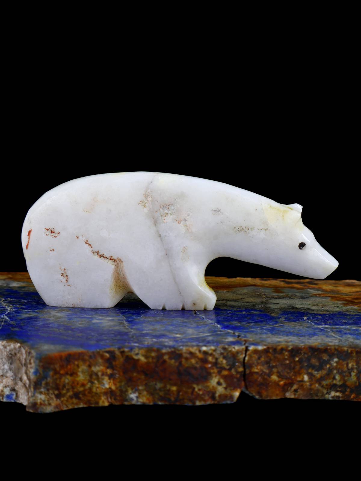 White Marble Bear Zuni Fetish