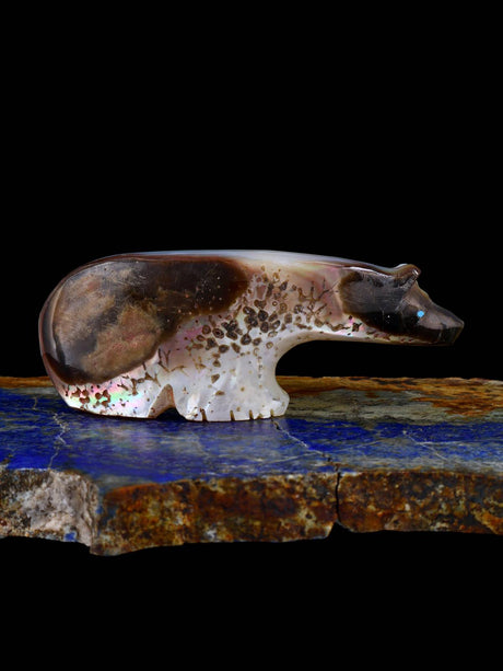 Mother of Pearl Bear Zuni Fetish