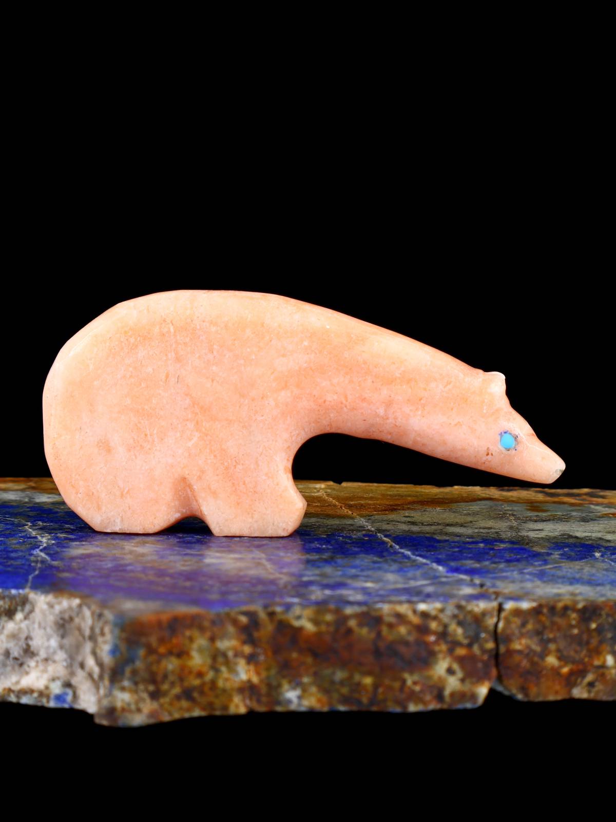 Orange Alabaster Bear Zuni Fetish