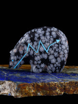 Snowflake Obsidian Medicine Bear Zuni Fetish