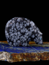 Snowflake Obsidian Medicine Bear Zuni Fetish