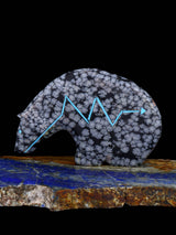 Snowflake Obsidian Medicine Bear Zuni Fetish
