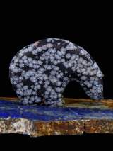 Snowflake Obsidian Medicine Bear Zuni Fetish