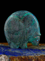 Spiderweb Chrysocolla Medicine Bear Zuni Fetish