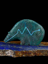 Spiderweb Chrysocolla Medicine Bear Zuni Fetish