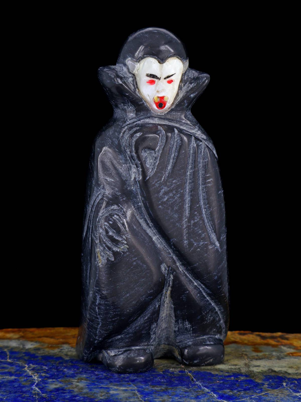 Fétiche Zuni Loup Marbre Noir