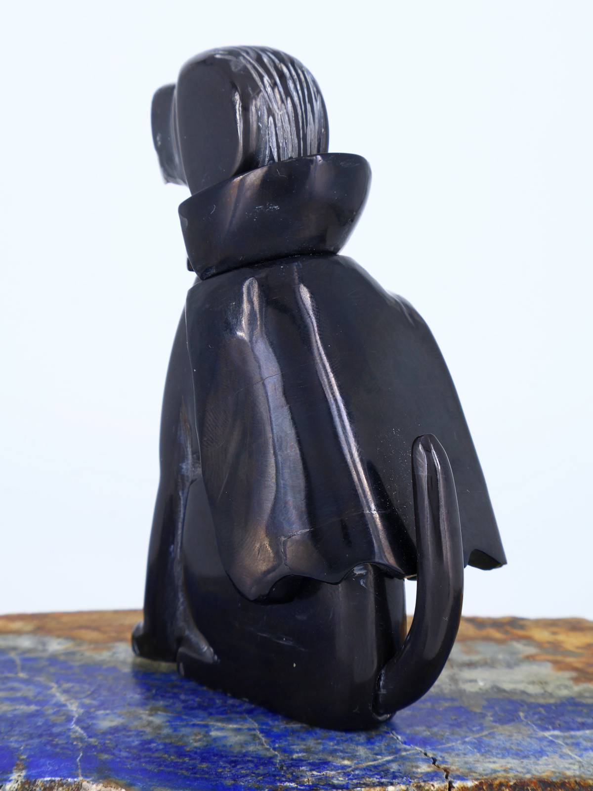 Black Marble Dracula Dog Zuni Fetish