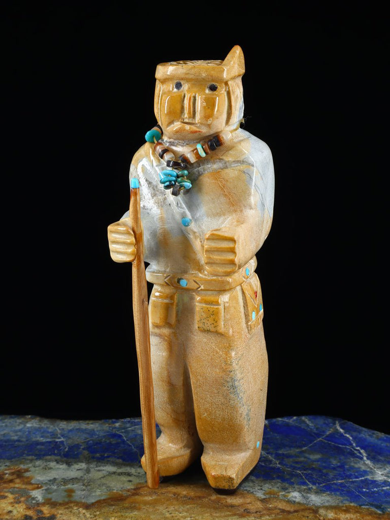 Travertine Traveler Zuni Carving - PuebloDirect.com