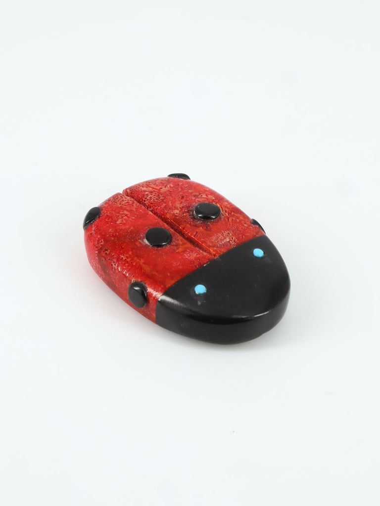 Apple Coral Ladybug Zuni Fetish - PuebloDirect.com