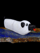 White Marble Spooky Ghost Dog Zuni Fetish
