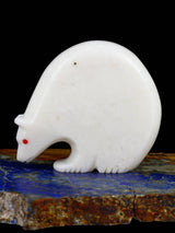 White Marble Bear Zuni Fetish