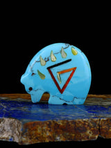 Turquoise Sunface Ours Zuni Fétiche