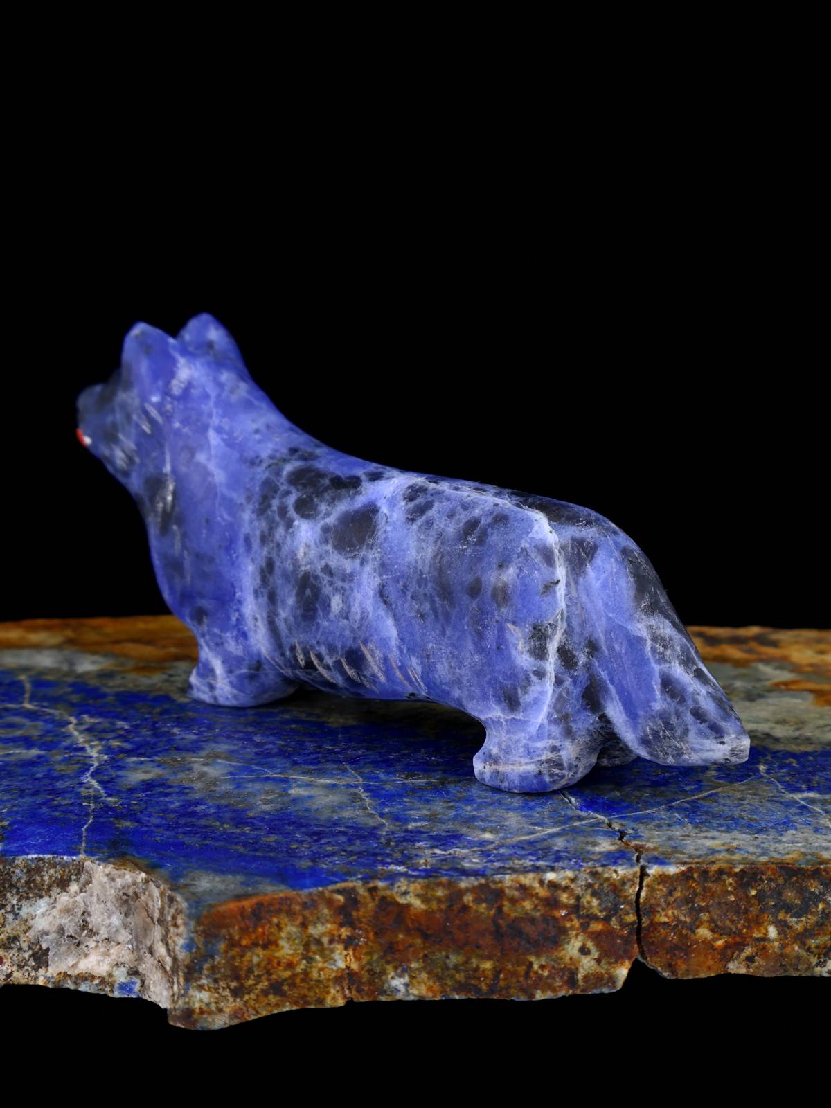 Fetiche Zuni del tigre dientes de sable de mármol egipcio