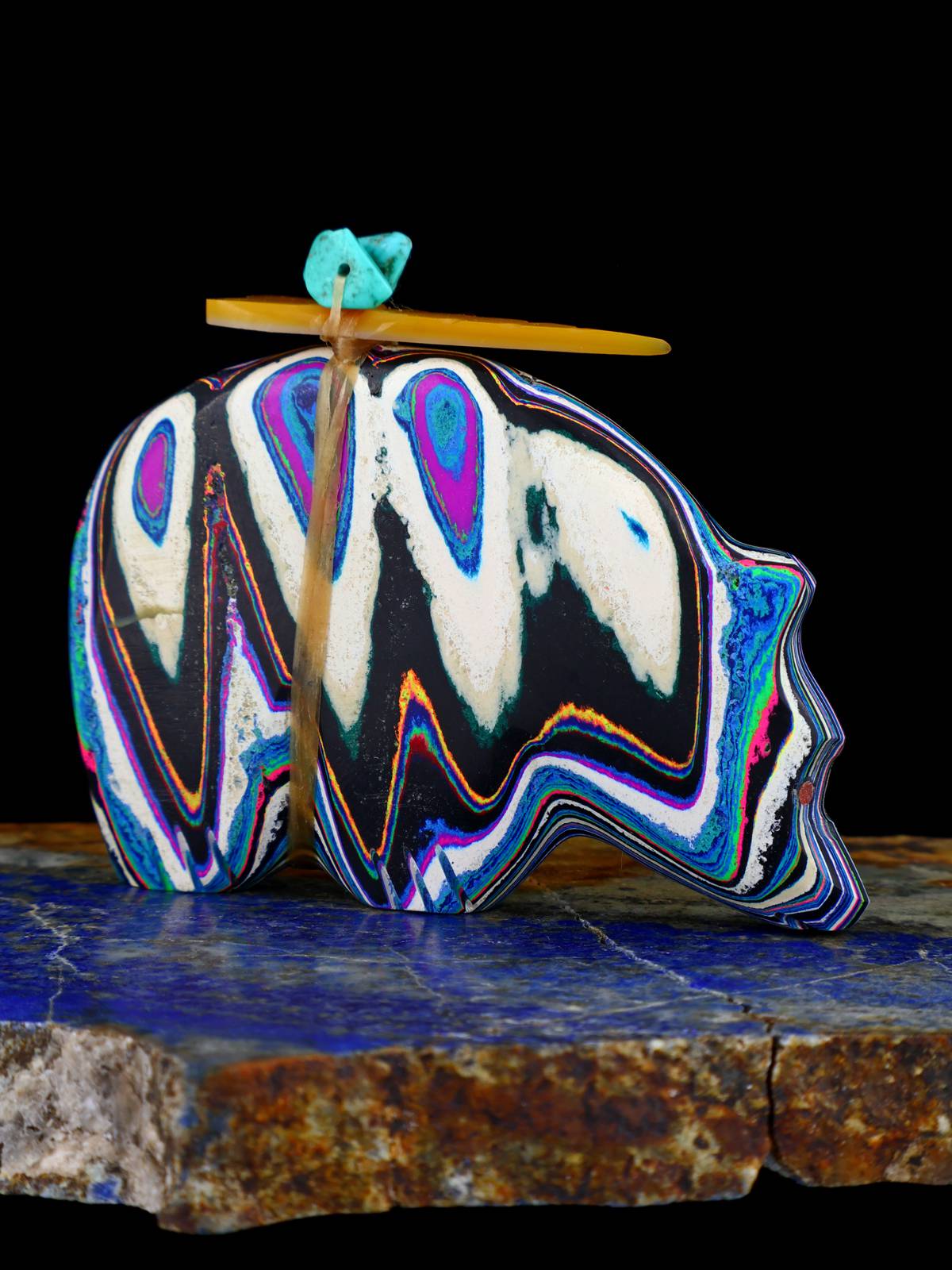 Fordite Bear Zuni Fetish