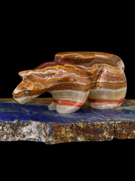 Onyx Mountain Lion Zuni Fetish - PuebloDirect.com