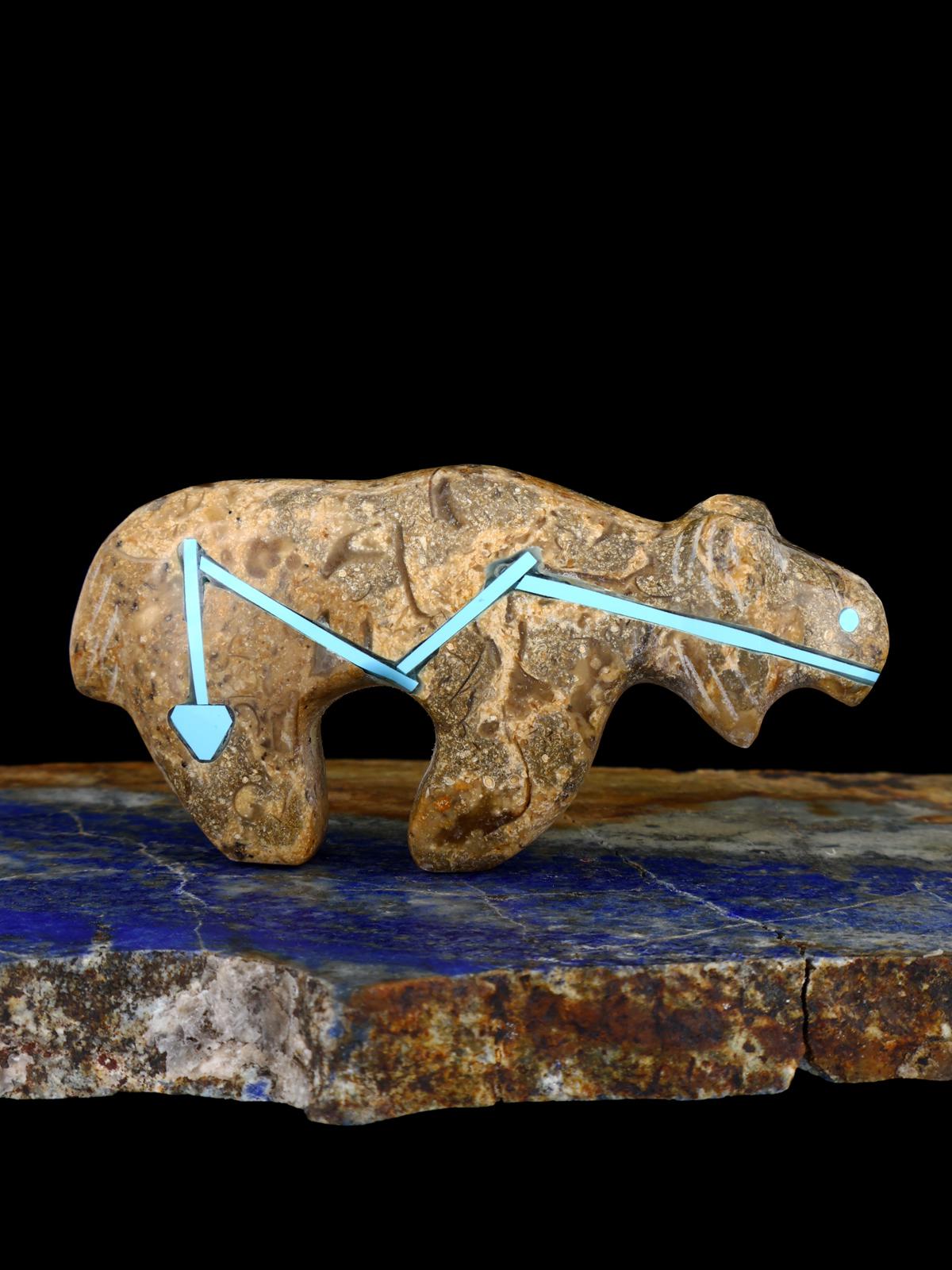 Fossil Rock Bobcat Zuni Fetish - PuebloDirect.com