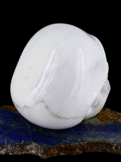 White Marble Skull Zuni Fetish - PuebloDirect.com