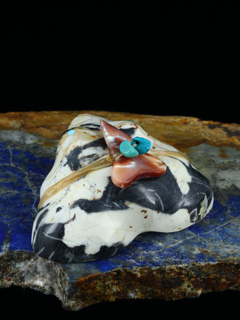 Egyptian Marble Frog Zuni Fetish - PuebloDirect.com