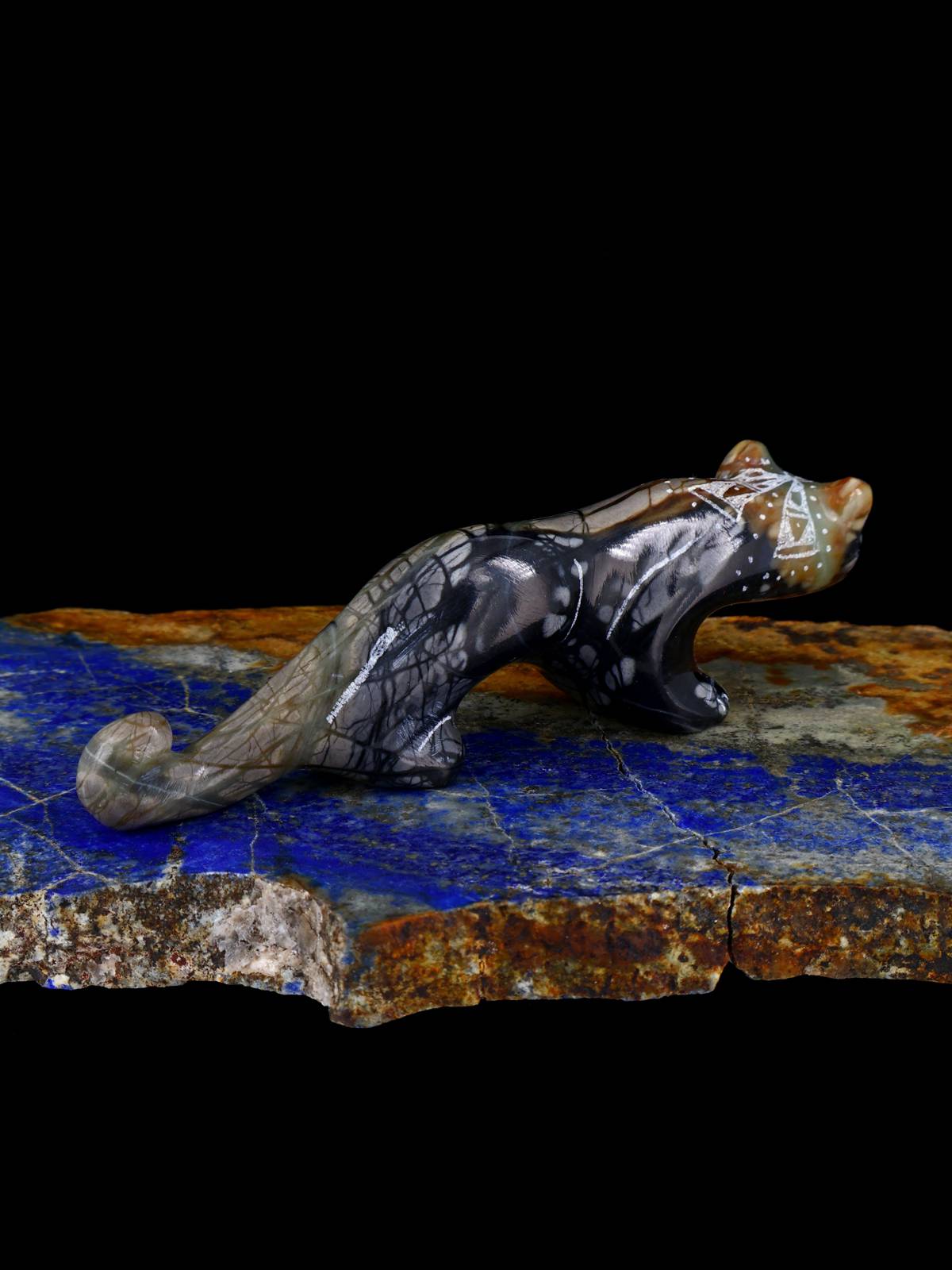 Picasso Marble Mountain Lion Zuni Fetish