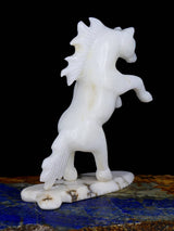 Gran Caballo de Mármol Blanco Zuni Fetiche