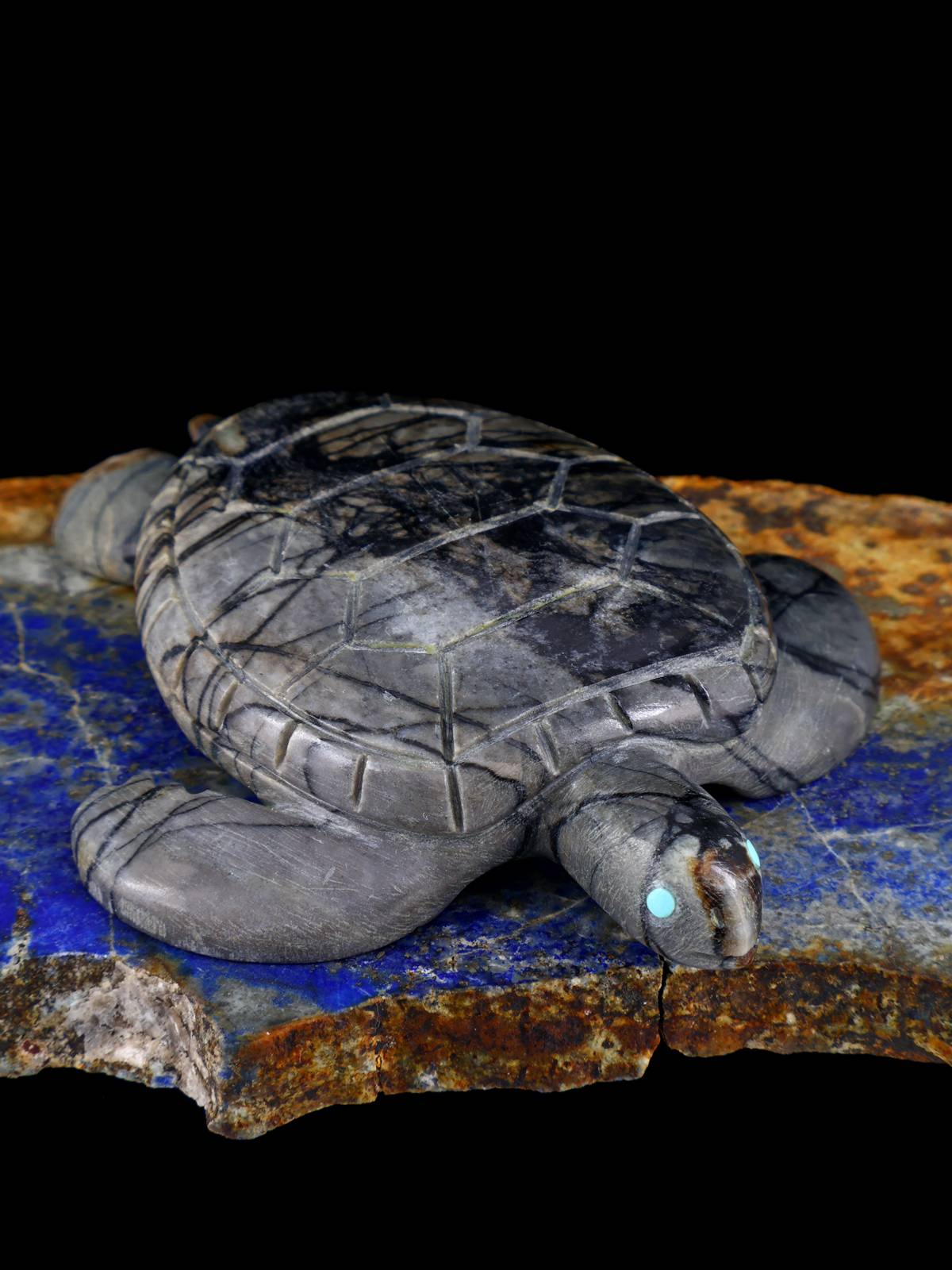 Picasso Marble Turtle Zuni Fetish