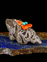 Fossil Stone Coyote Zuni Fetish
