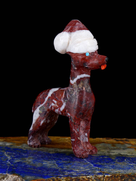 Marble Santa Doggy Zuni Fetish - PuebloDirect.com