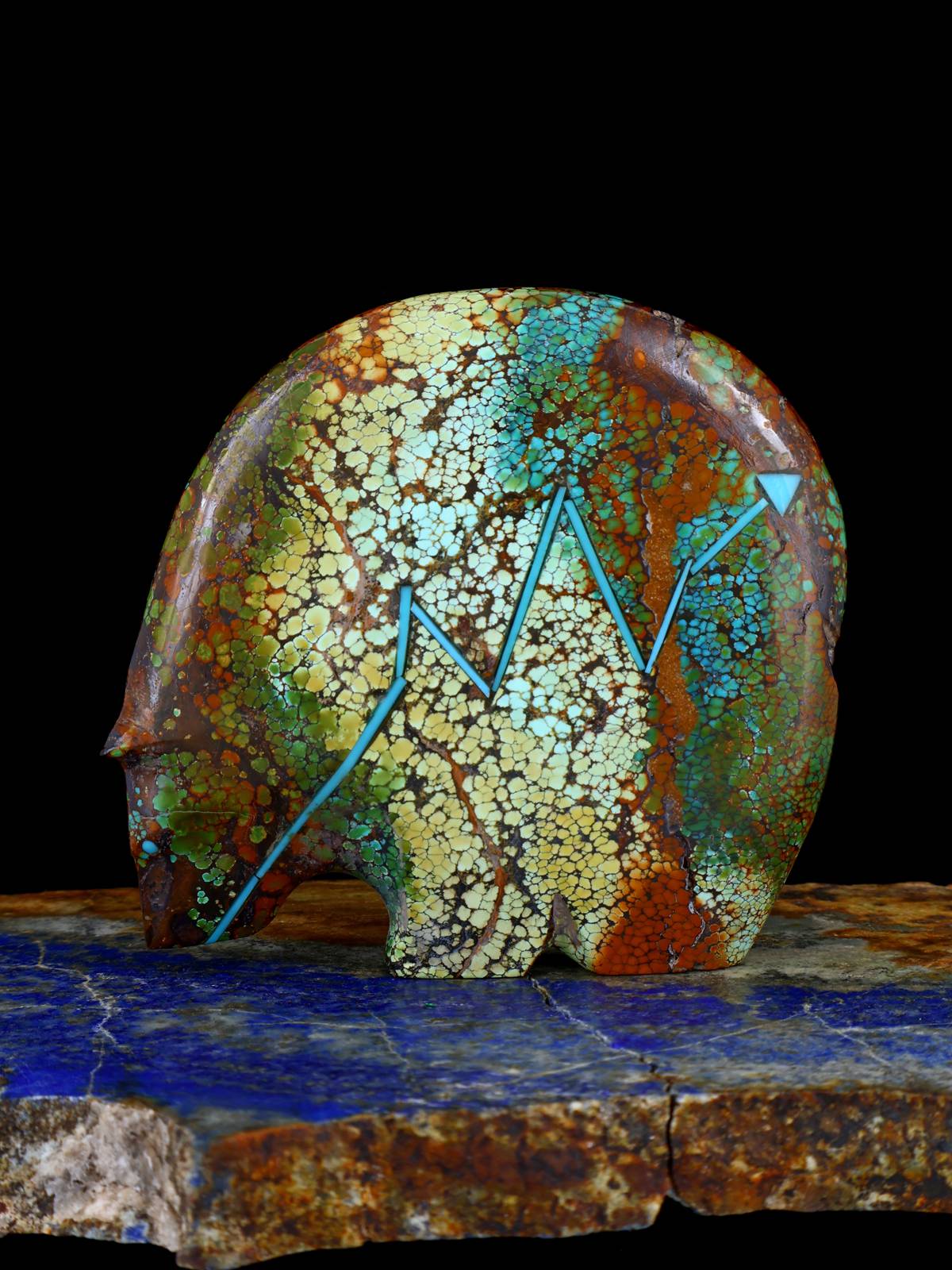 Sky Horse Turquoise Médecine Ours Zuni Fétiche