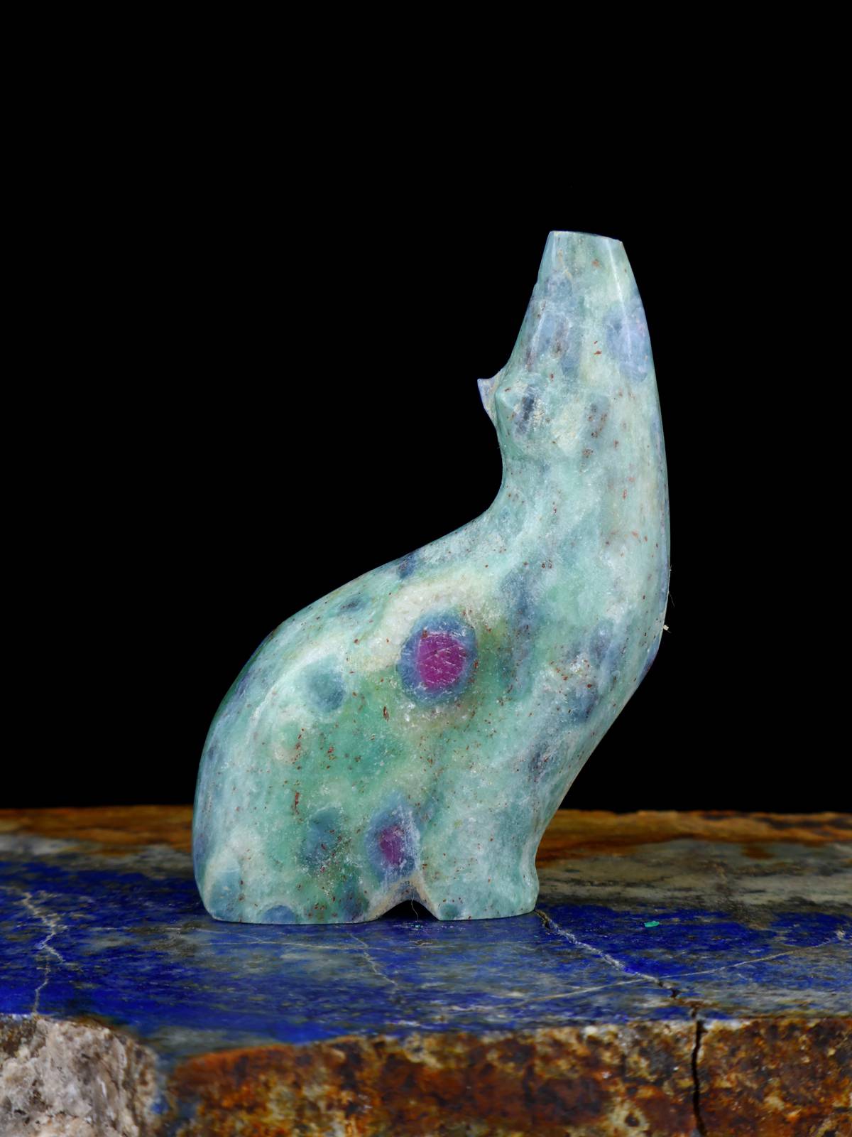 Ruby in Zoisite Coyote Zuni Fetish