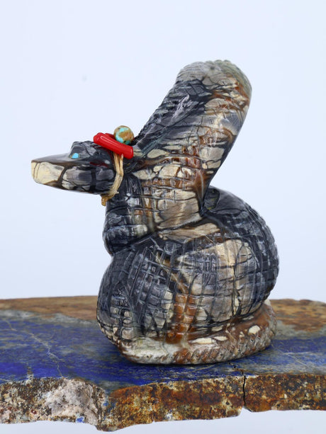 Picasso Marble Rattlesnake Zuni Fetish Carving - PuebloDirect.com
