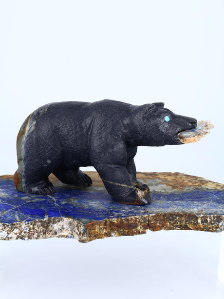 Picasso Marble Bear Zuni Fetish Carving - PuebloDirect.com