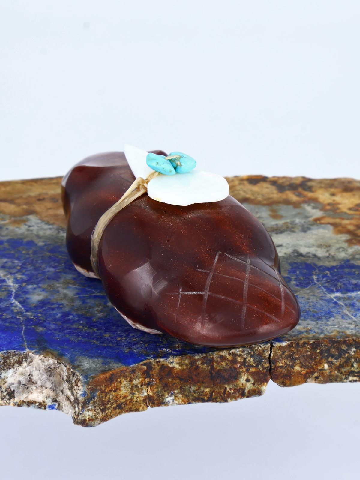 Surfite Beaver Zuni Fetish Carving - PuebloDirect.com