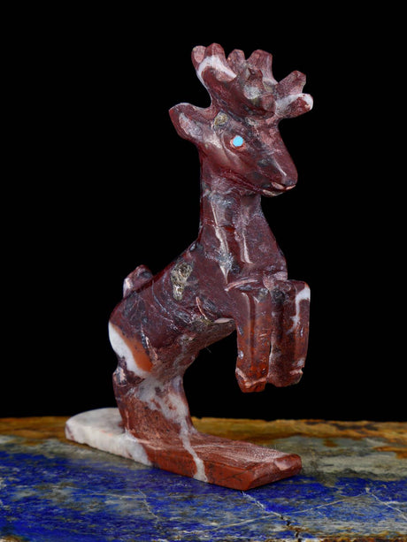 Marble Reindeer Zuni Fetish - PuebloDirect.com