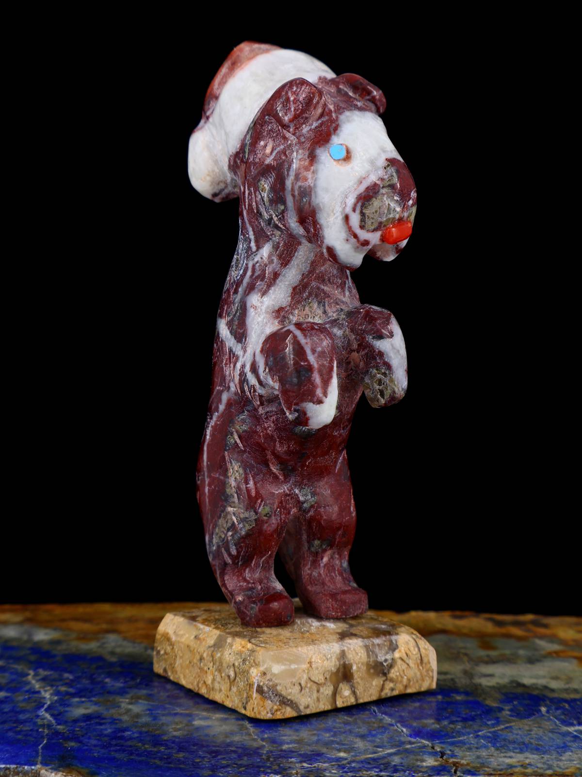 Marble Santa Doggy Zuni Fetish - PuebloDirect.com