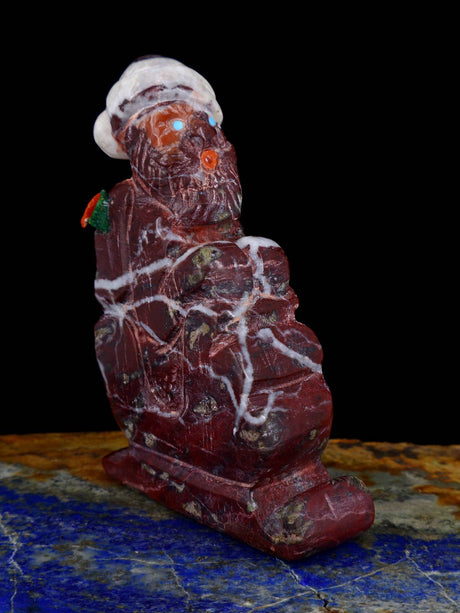 Marble Santa Claus Zuni Fetish - PuebloDirect.com