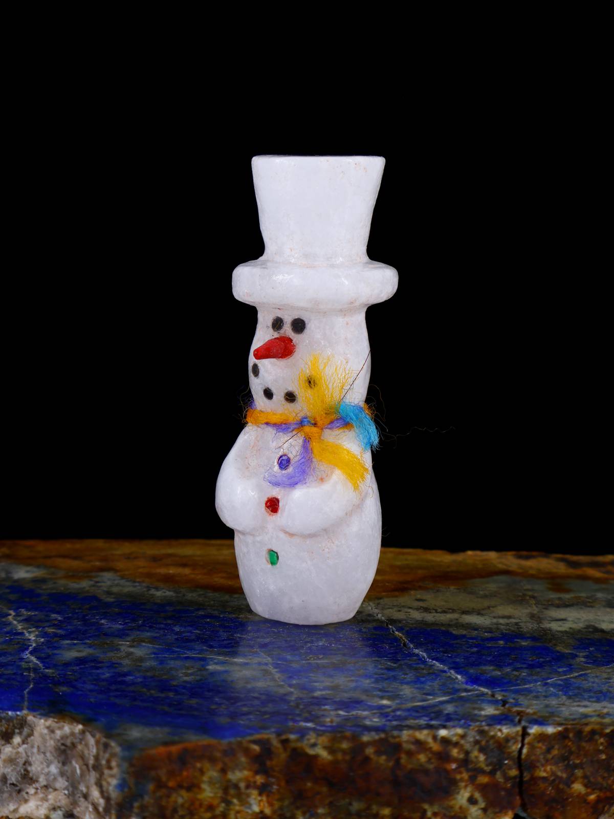 Alabaster Snowman Zuni Fetish - PuebloDirect.com