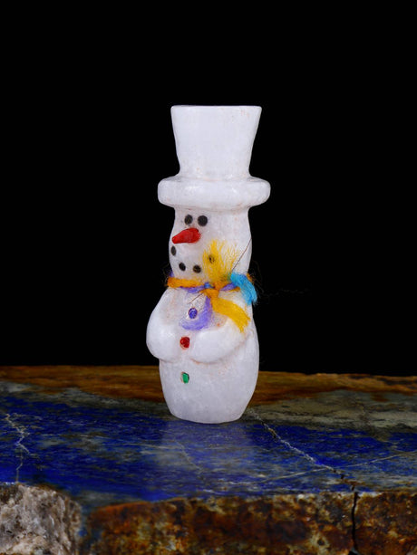 Alabaster Snowman Zuni Fetish - PuebloDirect.com