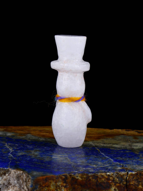 Alabaster Snowman Zuni Fetish - PuebloDirect.com
