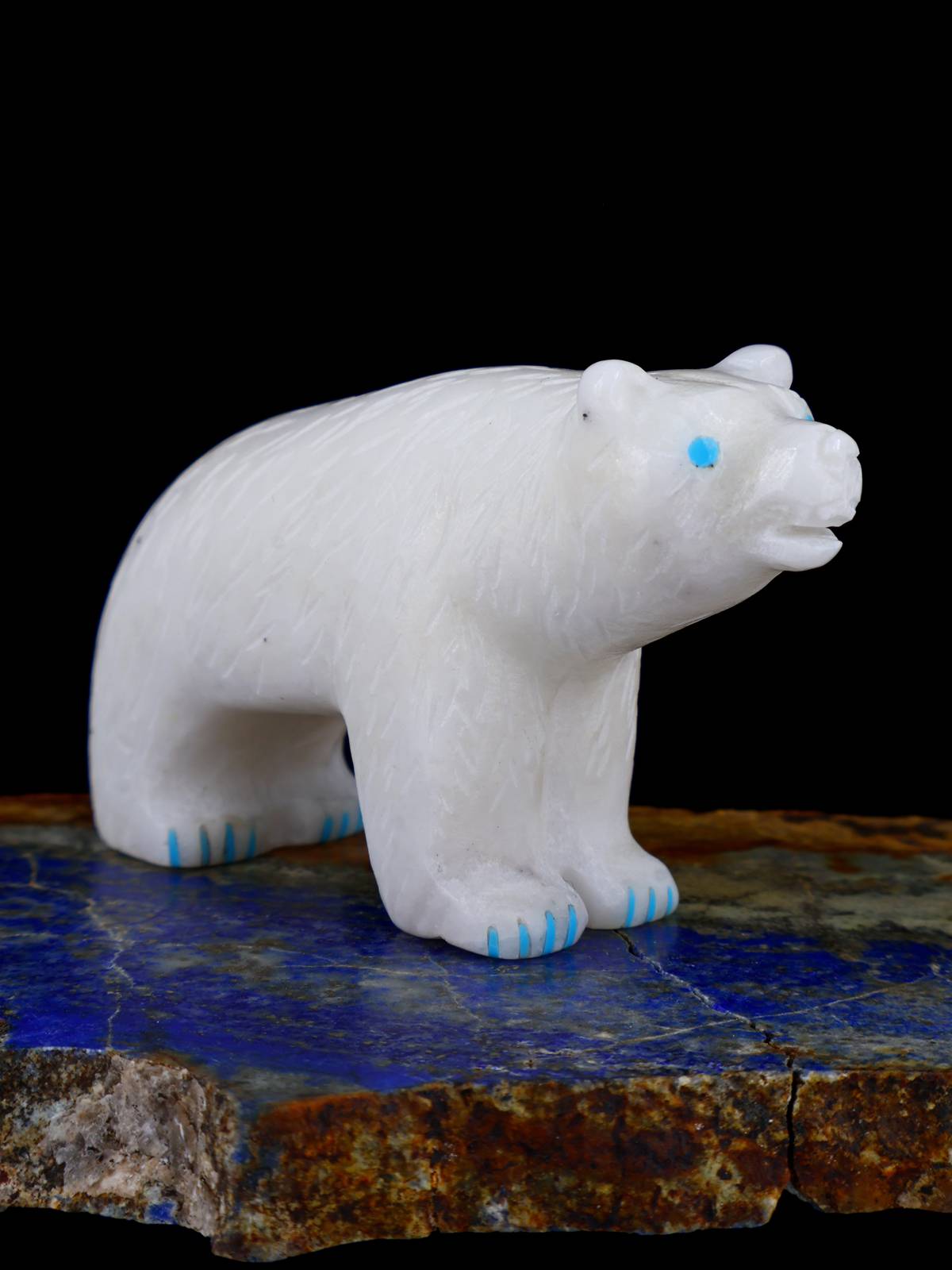 White Marble Bear Zuni Fetish