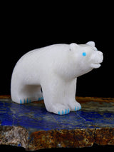 White Marble Bear Zuni Fetish