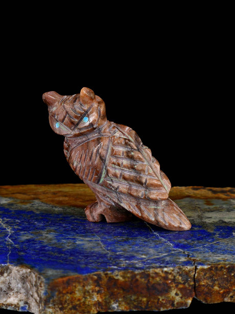 Serpentine Owl Navajo Stone Carving - PuebloDirect.com