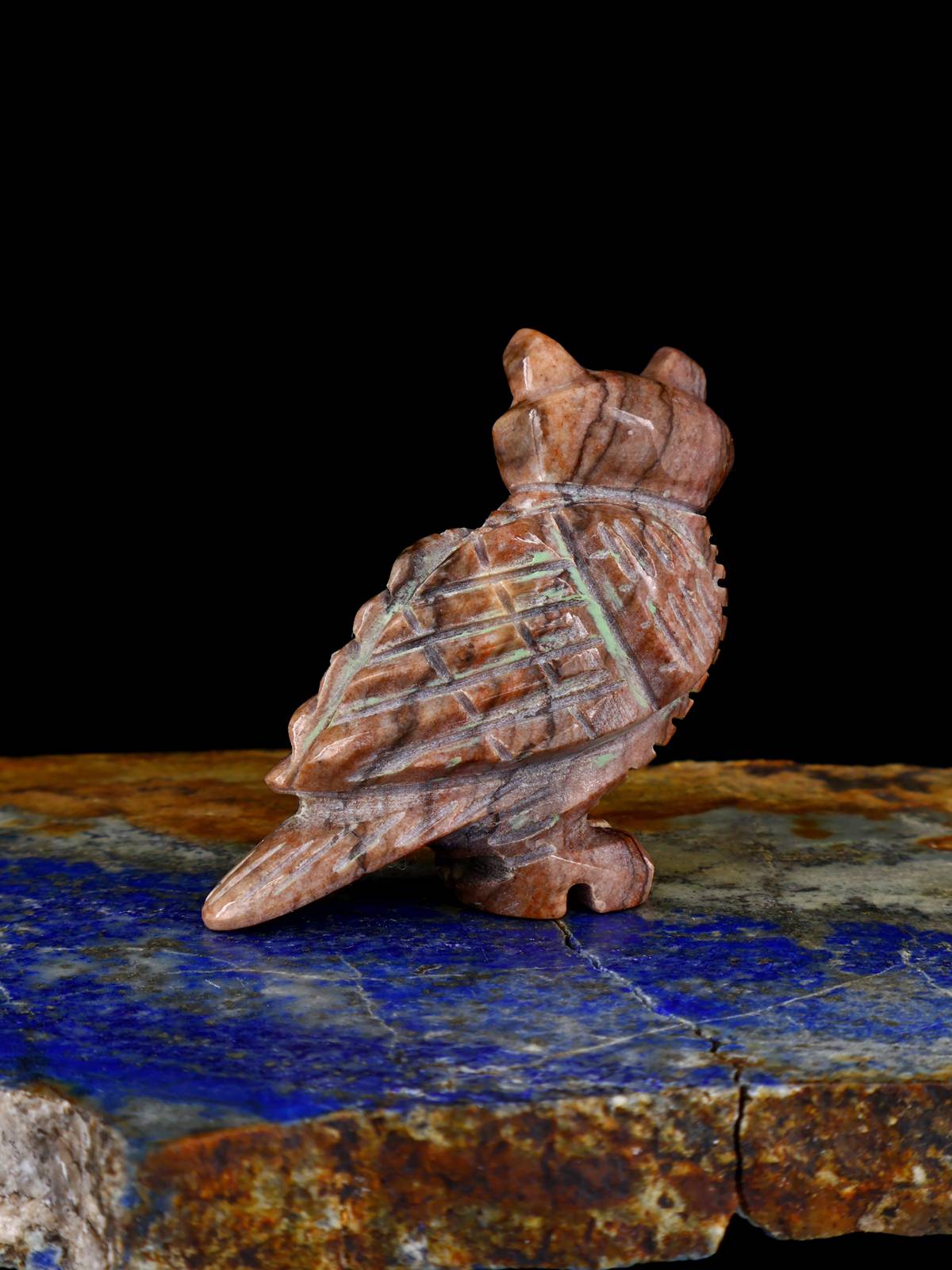 Serpentine Owl Navajo Stone Carving - PuebloDirect.com