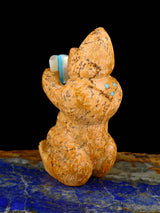 Travertine Storytime Gorilla Zuni Fetish - PuebloDirect.com