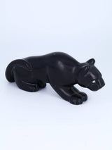 Large Black Marble Mountain Lion Zuni Fetish - PuebloDirect.com