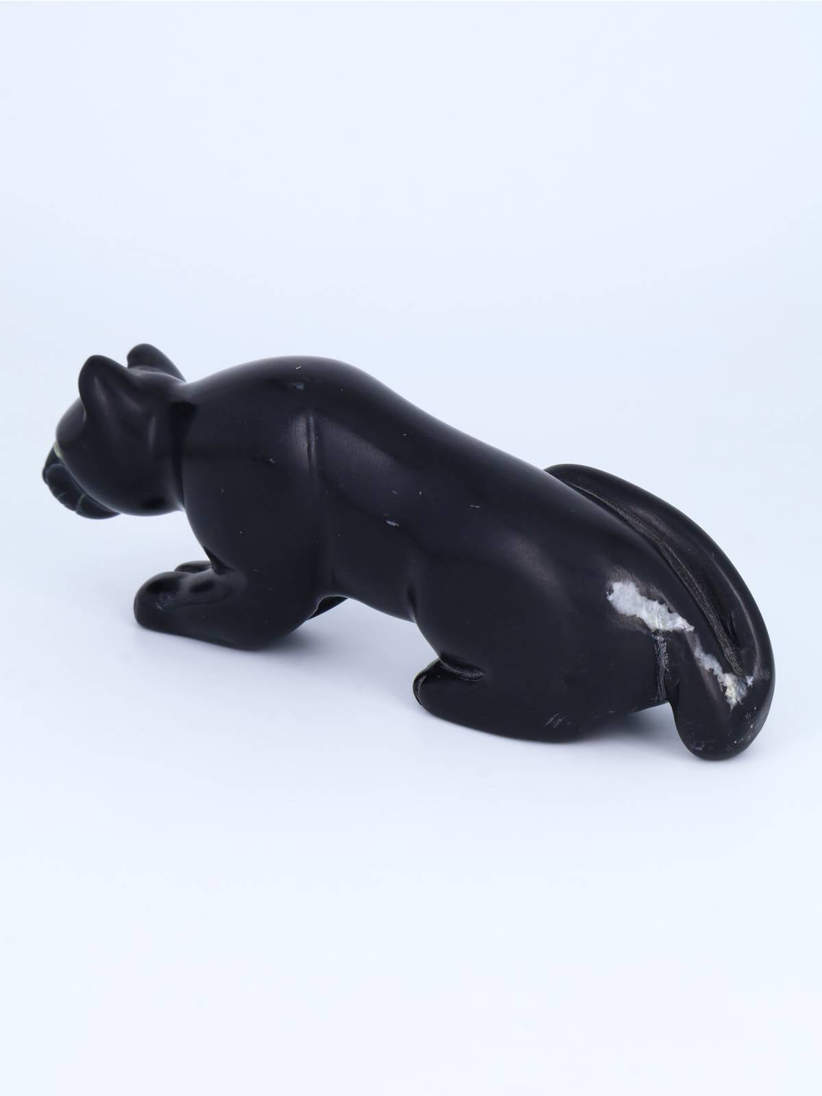 Large Black Marble Mountain Lion Zuni Fetish - PuebloDirect.com