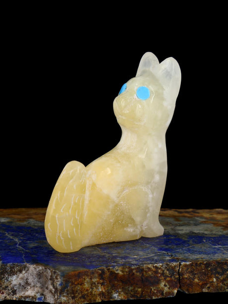 Honey Onyx Dog Zuni Fetish - PuebloDirect.com