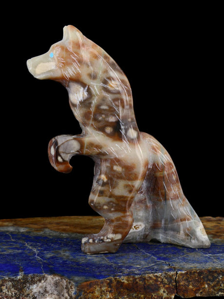 Picasso Marble Wolf Man Zuni Fetish - PuebloDirect.com