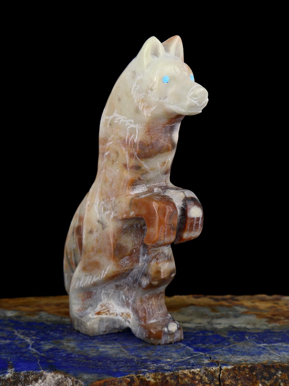 Picasso Marble Wolf Man Zuni Fetish - PuebloDirect.com