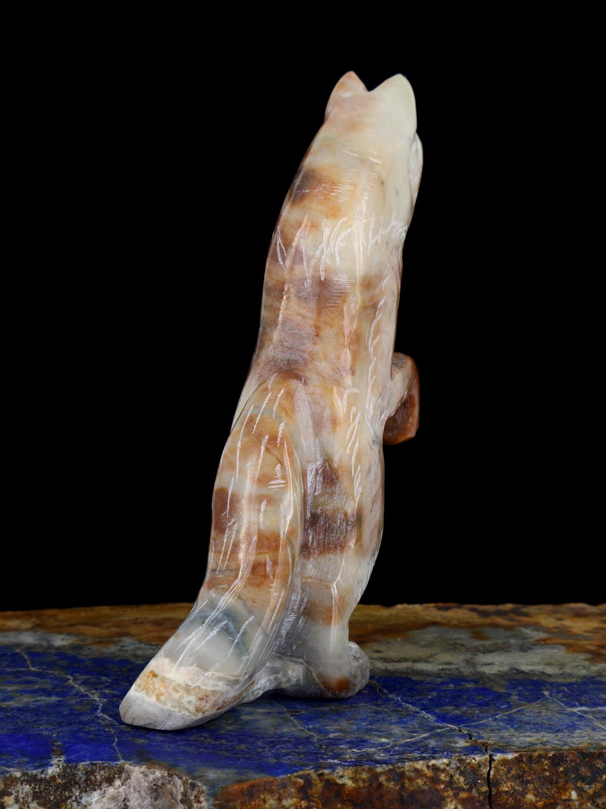 Picasso Marble Wolf Man Zuni Fetish - PuebloDirect.com